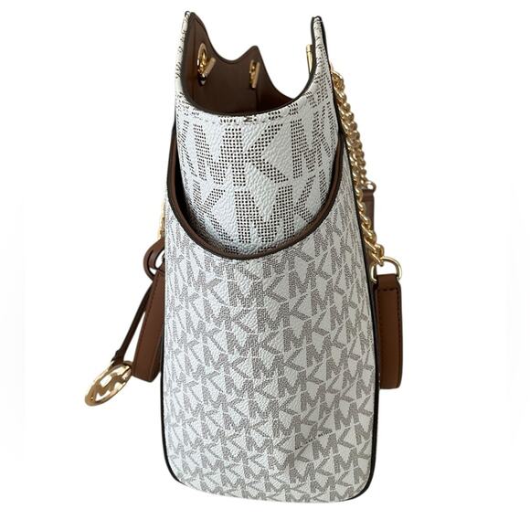 Michael Kors Tote Bag Chain Straps Vanilla NWT - Picture 3 of 12